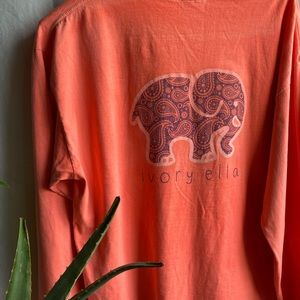 large ivory ella longsleeve - orange pocket tee
